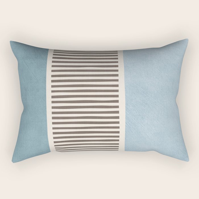 Light Blue Gray Lines Modern Minimal Abstract Artwork Rectangular Pillow Gallery Image 1