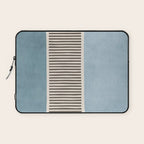 Light Blue Gray Lines Modern Minimal Abstract Artwork Laptop Sleeve Gallery Image 1