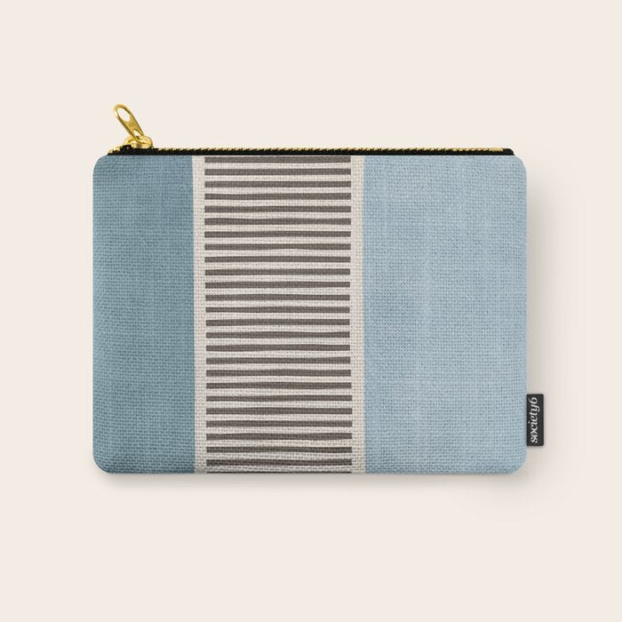 Light Blue Gray Lines Modern Minimal Abstract Artwork Carry All Pouch Gallery Image 1