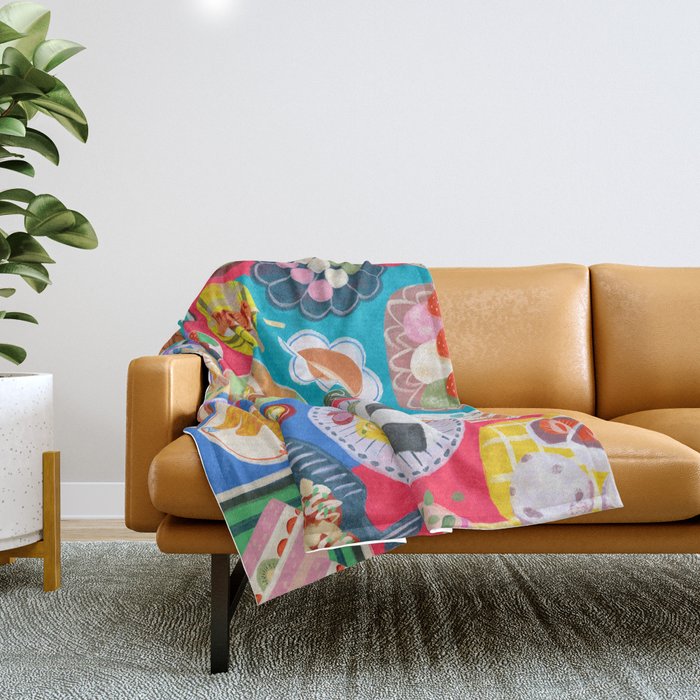 Japan Food Festival Throw Blanket Gallery Image 1