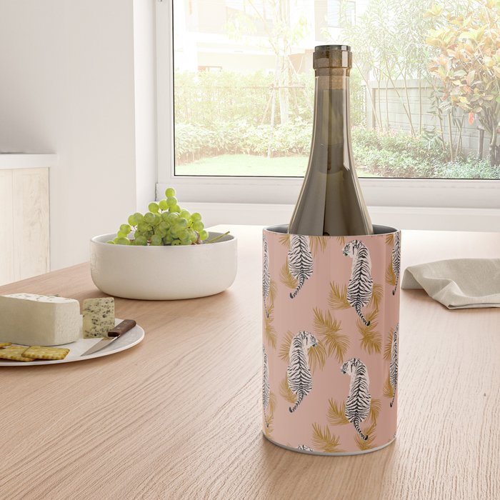 Paisley Tiger - soft pink & gold Wine Chiller Gallery Image 4