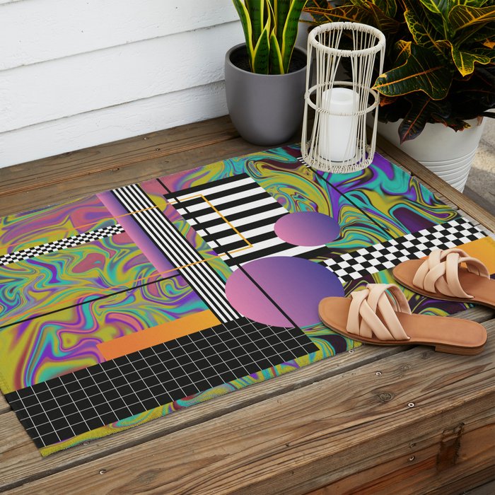 Vaporwave glitch 1 - 80s / 90s Retro Outdoor Rug Gallery Image 2