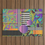 Vaporwave glitch 1 - 80s / 90s Retro Outdoor Rug Gallery Image 1