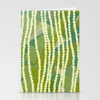 Pikake Lei strands over textured banana leaves Stationery Card Gallery Image 2