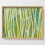 Pikake Lei strands over textured banana leaves Serving Tray Gallery Image 1