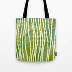 Pikake Lei strands over textured banana leaves Tote Bag Gallery Image 1