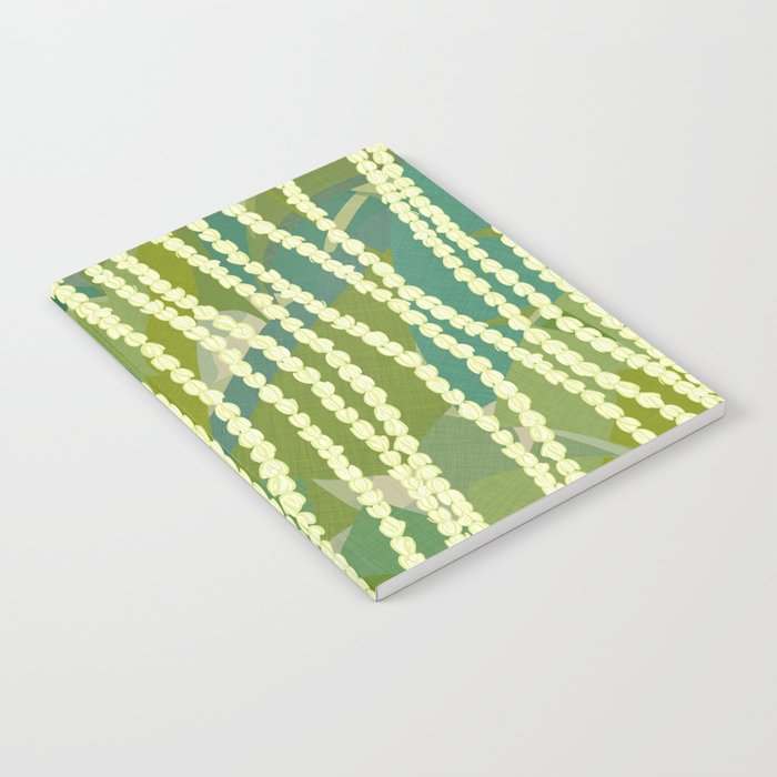 Pikake Lei strands over textured banana leaves Notebook Gallery Image 2