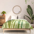 Pikake Lei strands over textured banana leaves Comforter Gallery Image 3