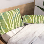 Pikake Lei strands over textured banana leaves Pillow Sham Gallery Image 2