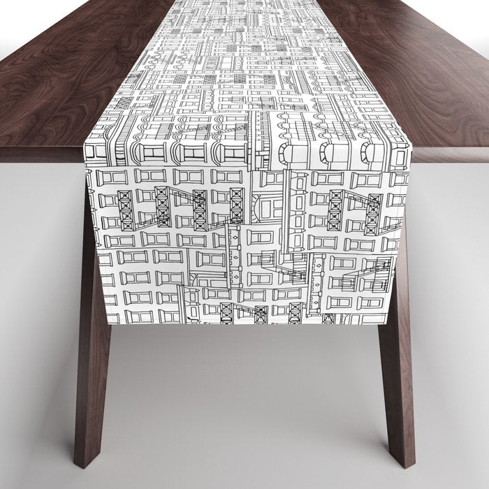 New York Hand Drawn Illustration Table Runner Gallery Image 1