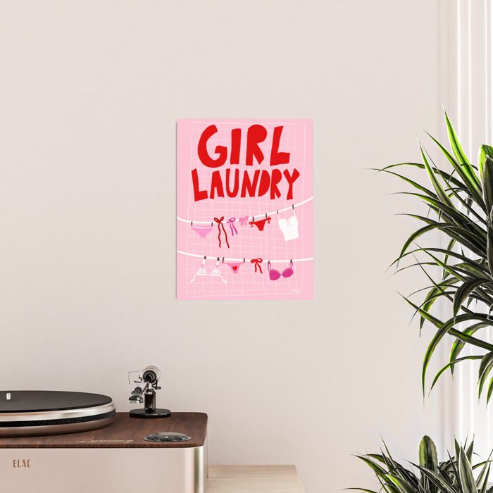 Girl Laundry - Pink and Red Poster Gallery Image 2