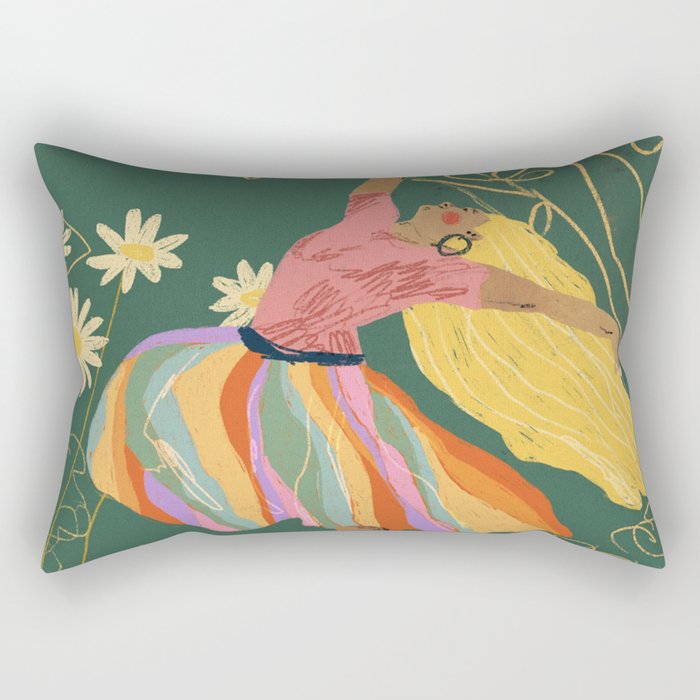 Free woman Rectangular Pillow Gallery Image 1