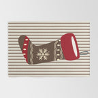 Christmas Stocking Brown And Red Rug Gallery Image 2