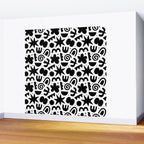 Black abstract organic shape doodle pattern Wall Mural Gallery Image 2