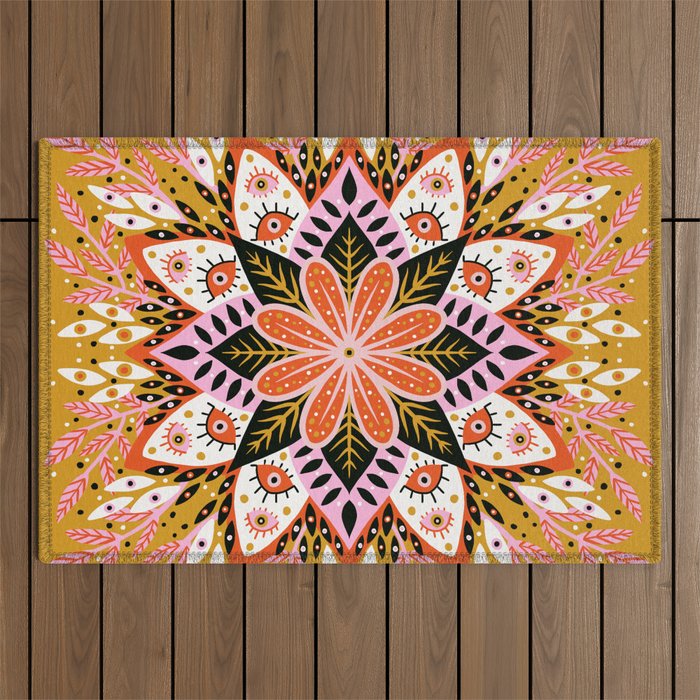 Pepper Mandala - Marigold Palette Outdoor Rug Gallery Image 1
