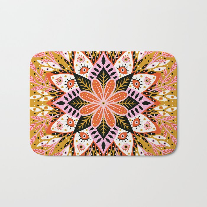 Pepper Mandala - Marigold Palette Bath Mat Gallery Image 1