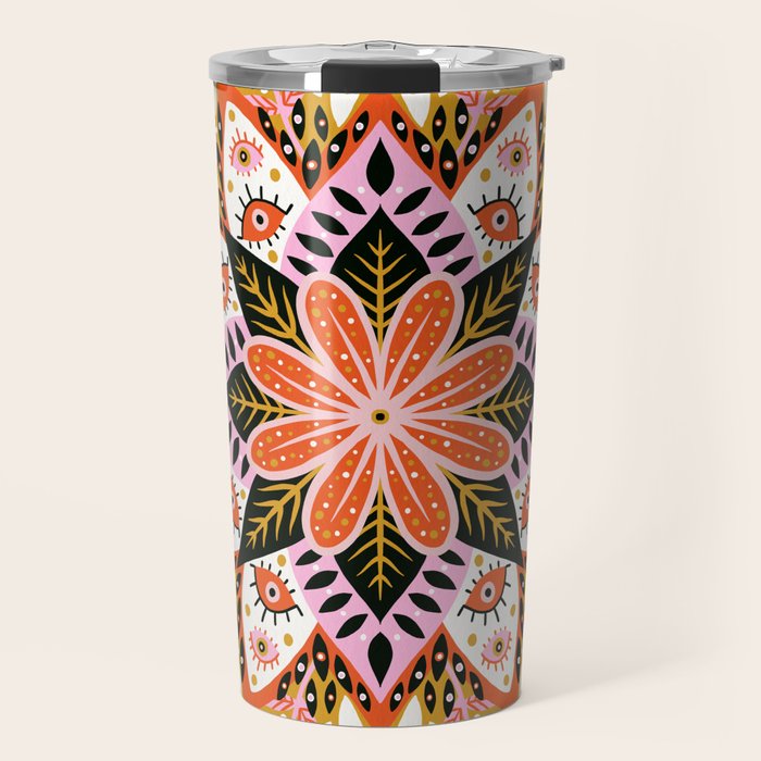 Pepper Mandala - Marigold Palette Travel Mug Gallery Image 1