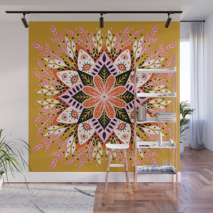 Pepper Mandala - Marigold Palette Wall Mural Gallery Image 1