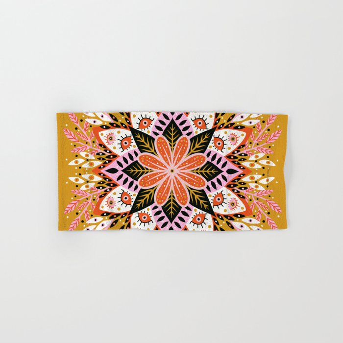 Pepper Mandala - Marigold Palette Bath Towel Gallery Image 1