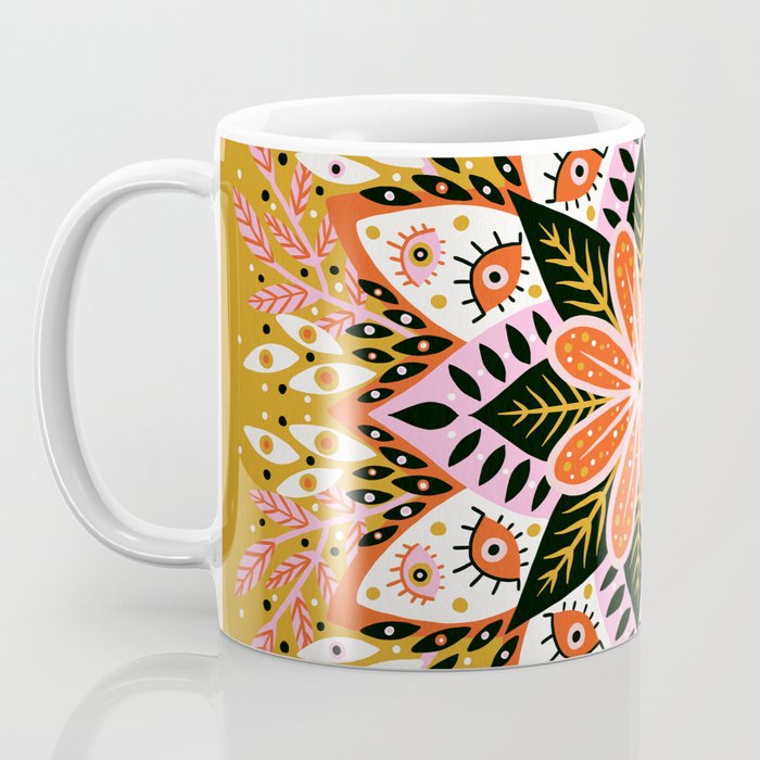 Pepper Mandala - Marigold Palette Coffee Mug Gallery Image 3