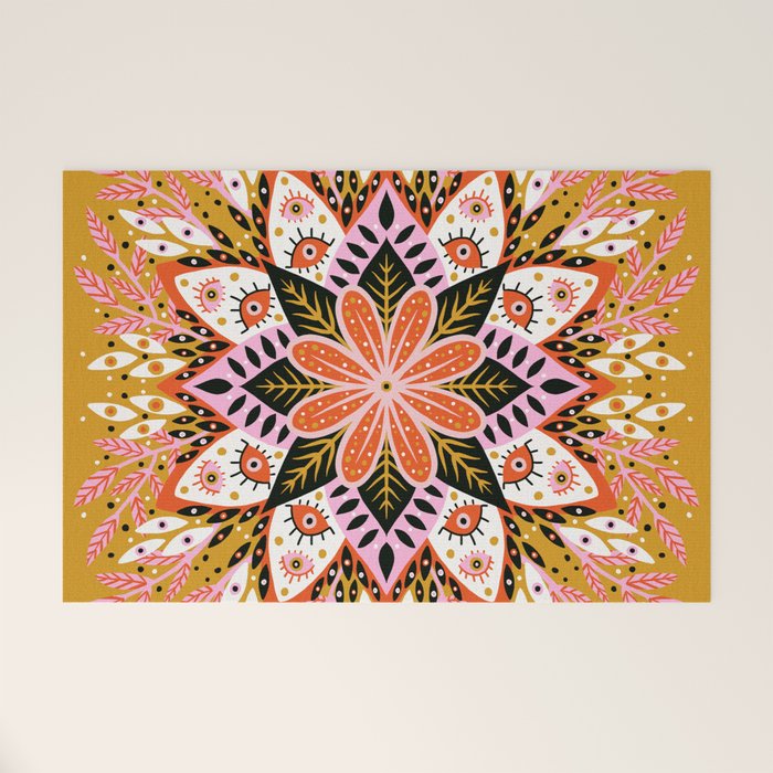 Pepper Mandala - Marigold Palette Welcome Mat Gallery Image 1