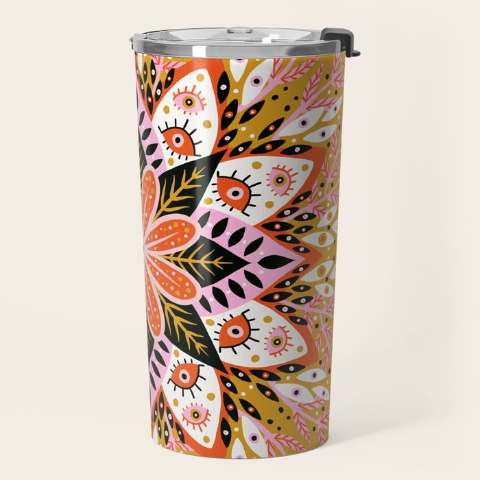 Pepper Mandala - Marigold Palette Travel Mug Gallery Image 2