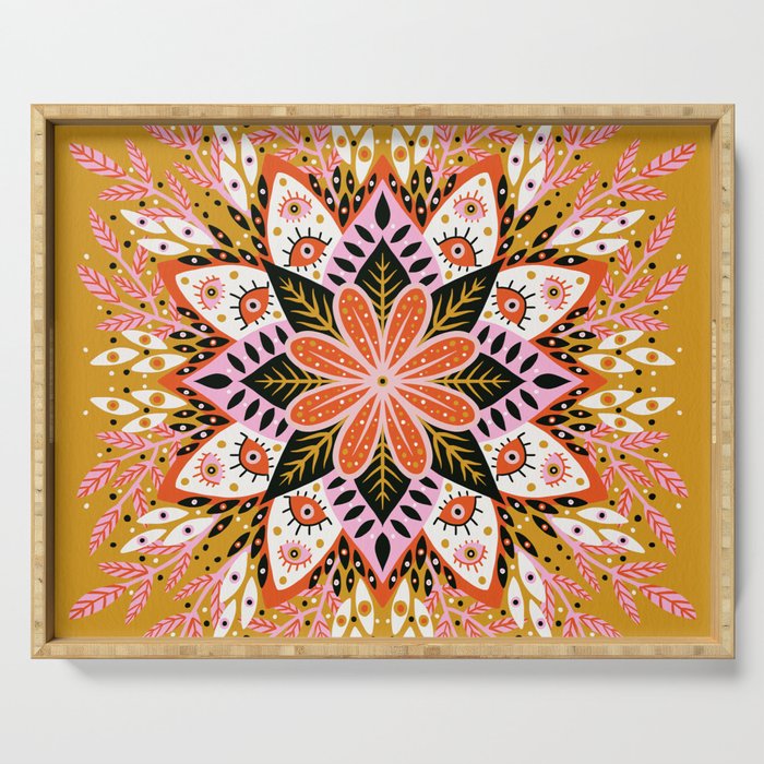 Pepper Mandala - Marigold Palette Serving Tray Gallery Image 1