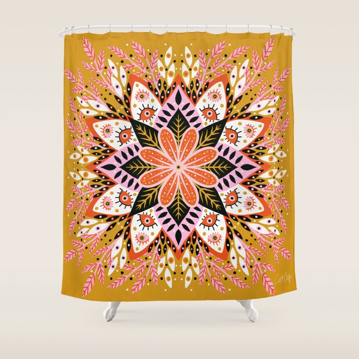 Pepper Mandala - Marigold Palette Shower Curtain Gallery Image 1