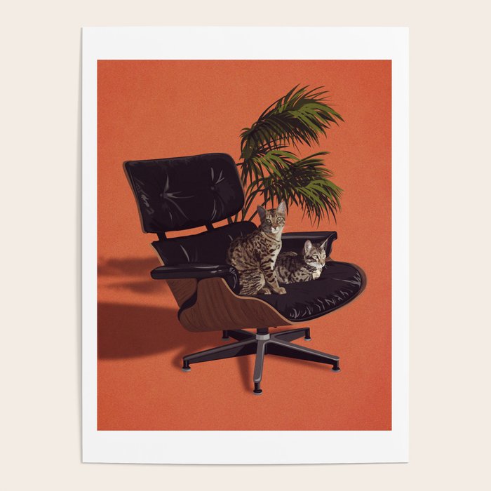 Cats on Chairs Deluxe Collection - Savannahs Poster Gallery Image 1