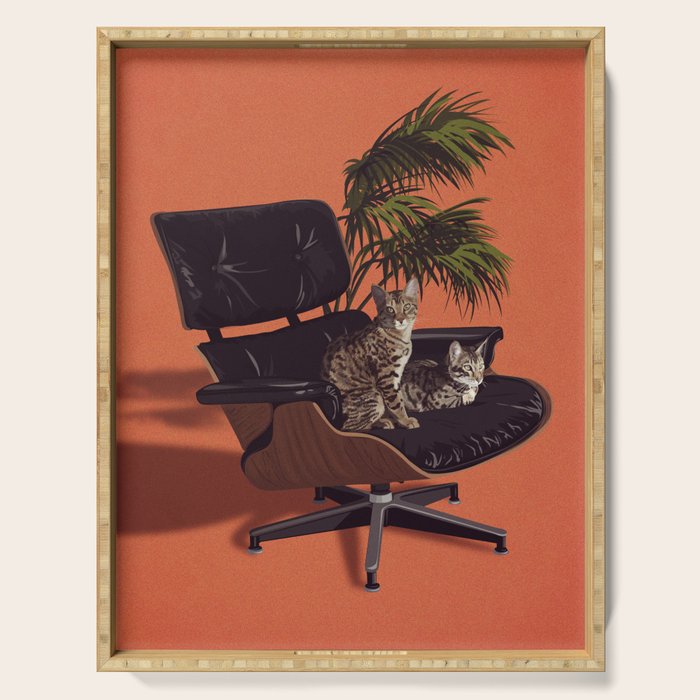 Cats on Chairs Deluxe Collection - Savannahs Serving Tray Gallery Image 1