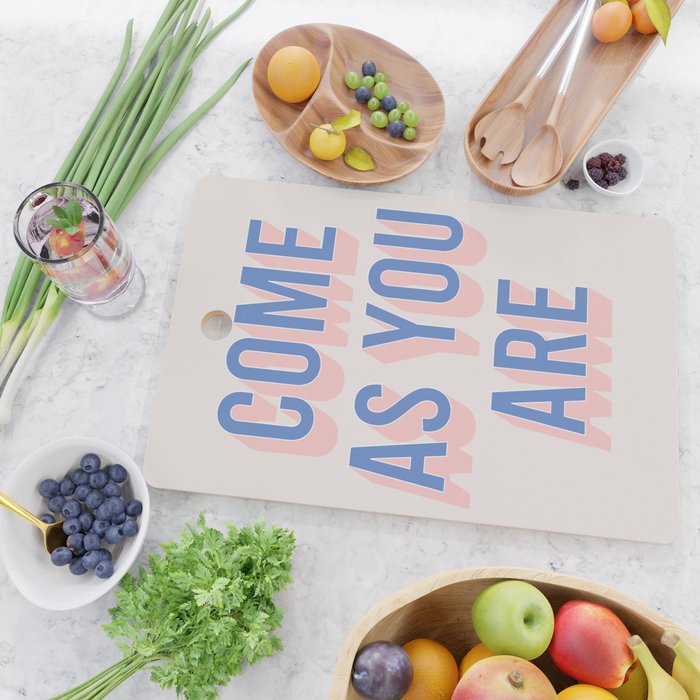 Come As You Are (Blue Pink) Cutting Board Gallery Image 2