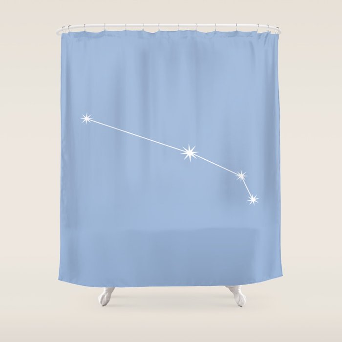 Aries Zodiac Star Constellation Line Art Sky Blue Shower Curtain Gallery Image 1