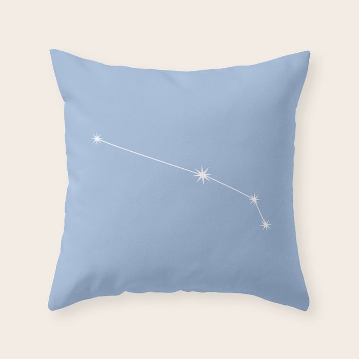 Aries Zodiac Star Constellation Line Art Sky Blue Throw Pillow Gallery Image 1