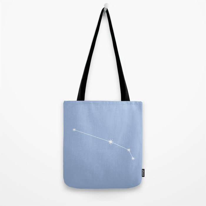 Aries Zodiac Star Constellation Line Art Sky Blue Tote Bag Gallery Image 2
