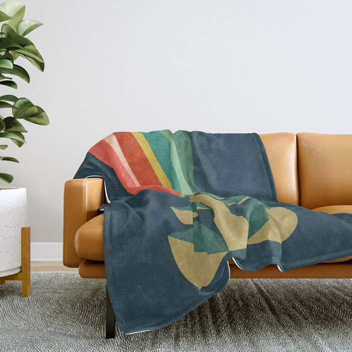 Little rainbow flower Throw Blanket Gallery Image 2