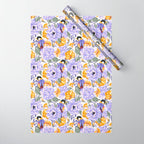 Colorful birds in garden flowers YL Wrapping Paper Gallery Image 1