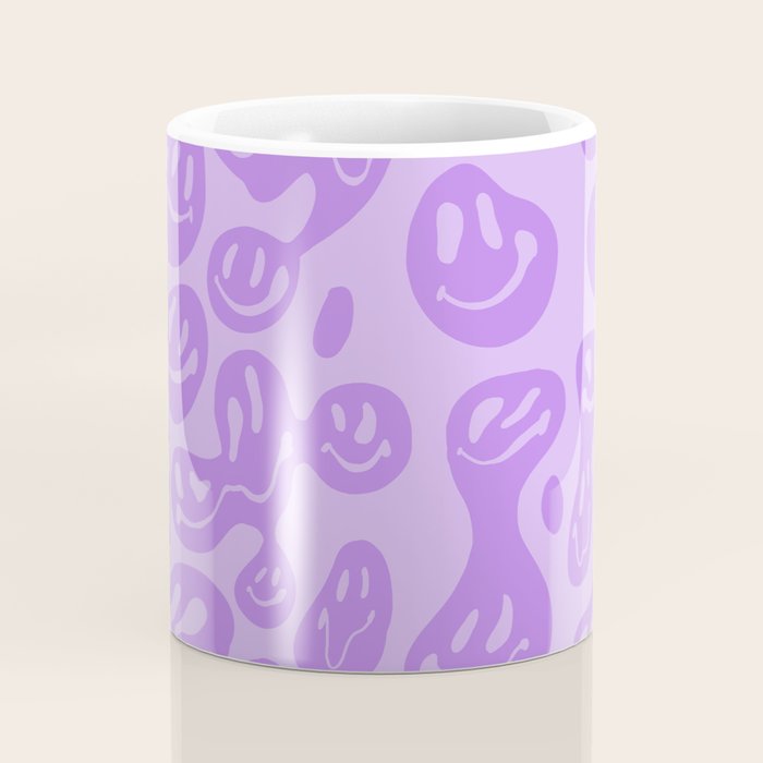 Pastel Purple Dripping Smiley Coffee Mug Gallery Image 4