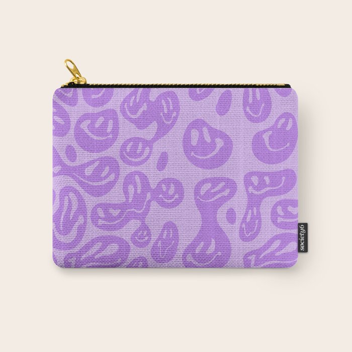 Pastel Purple Dripping Smiley Carry All Pouch Gallery Image 1