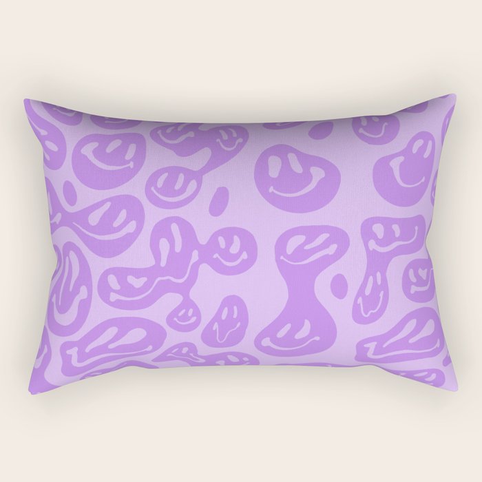 Pastel Purple Dripping Smiley Rectangular Pillow Gallery Image 2