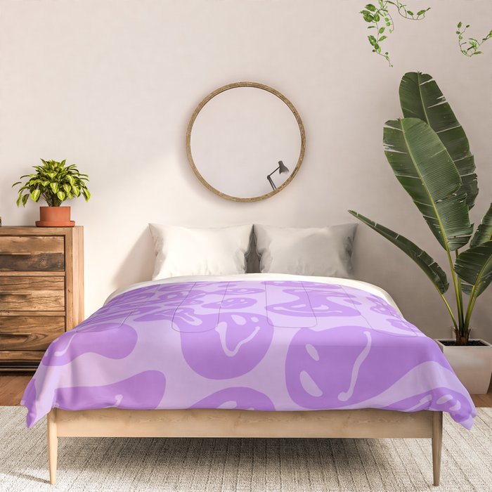 Pastel Purple Dripping Smiley Comforter Gallery Image 3