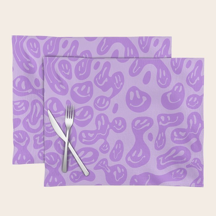 Pastel Purple Dripping Smiley Placemat Gallery Image 1