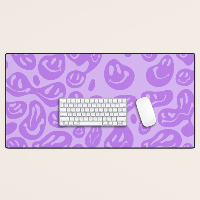 Pastel Purple Dripping Smiley Desk Mat Gallery Image 1