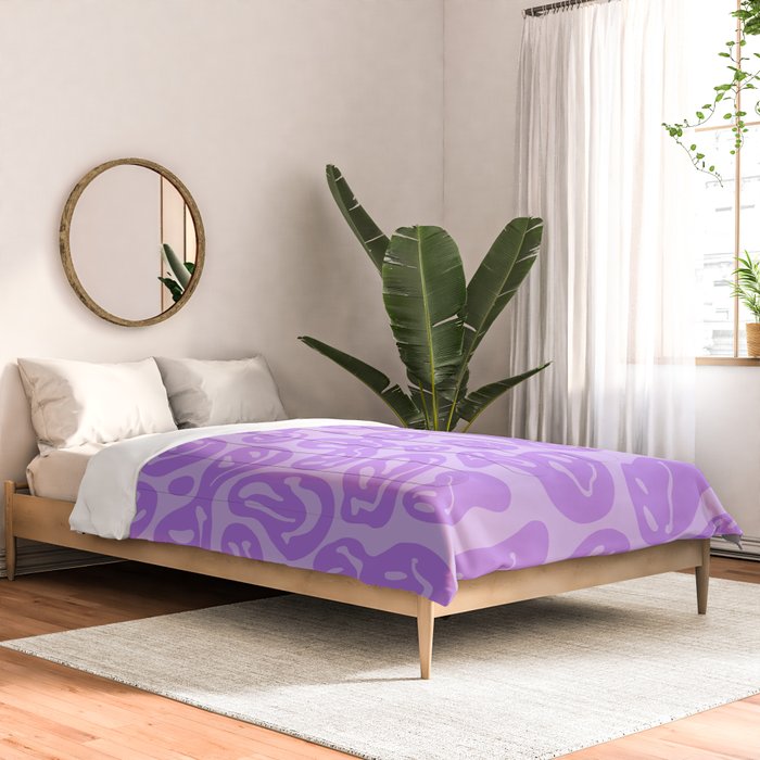 Pastel Purple Dripping Smiley Comforter Gallery Image 2