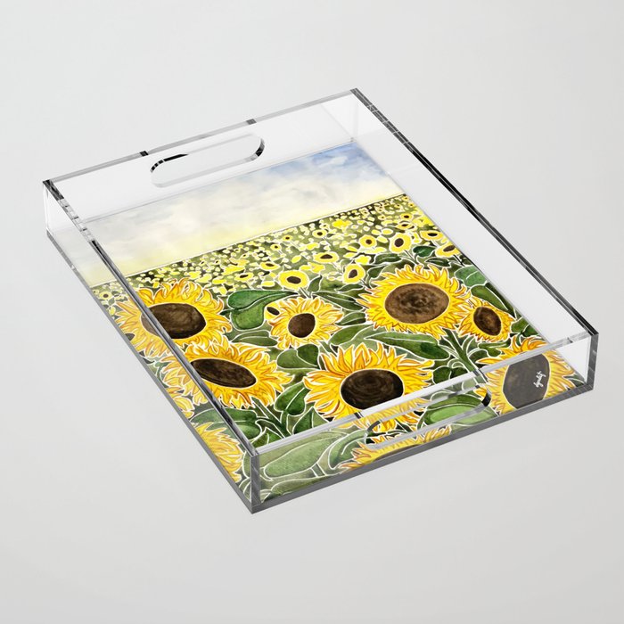 Sunflower Field Acrylic Tray Gallery Image 1