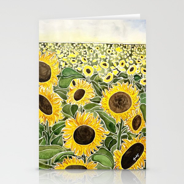 Sunflower Field Stationery Card Gallery Image 2
