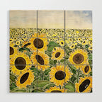 Sunflower Field Wood Wall Art Gallery Image 1
