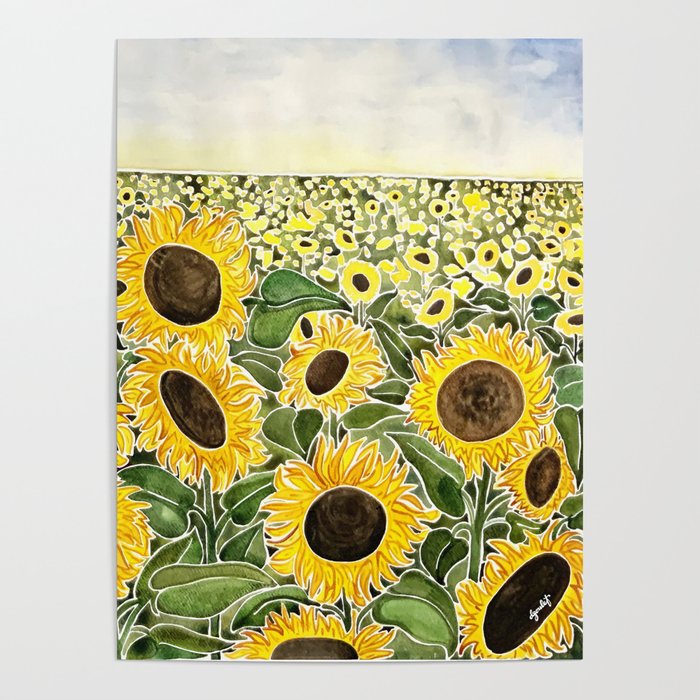 Sunflower Field Poster Gallery Image 1