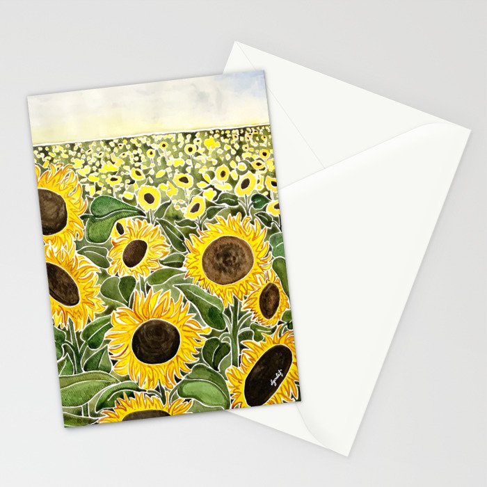 Sunflower Field Stationery Card Gallery Image 2