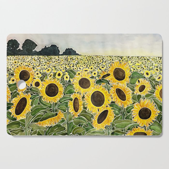 Sunflower Field Cutting Board Gallery Image 1