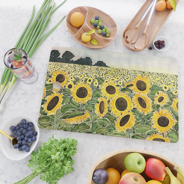 Sunflower Field Cutting Board Gallery Image 2